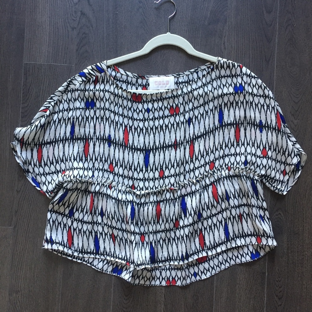 Stone Cold Fox silk drapey box top XS/S